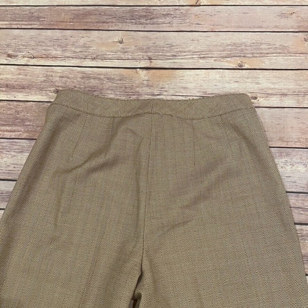 St John Herringbone Straight Leg Pants Crepe Cotton Blend Chevron - Picture 5 of 7
